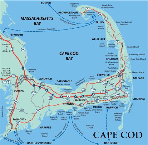 MAP Cape Cod Map with Towns